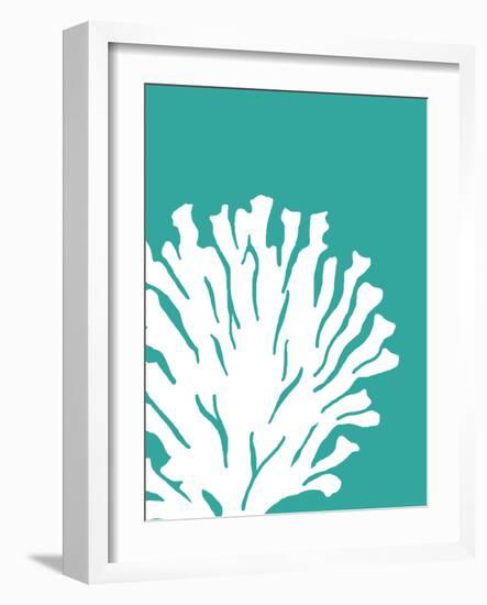 Turquoise Coral Prints a-Fab Funky-Framed Art Print