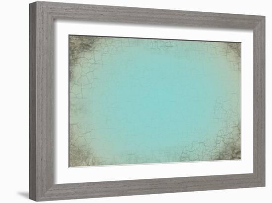 Turquoise Cracked Background-krasstin-Framed Art Print