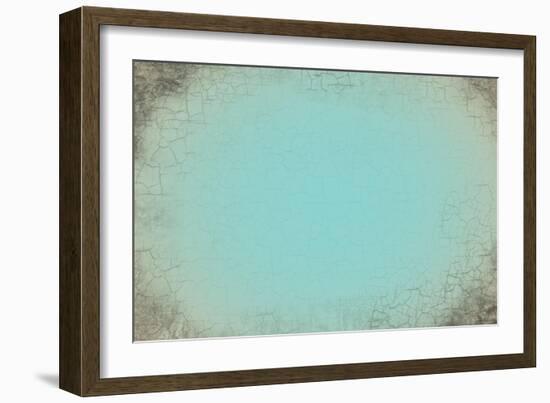 Turquoise Cracked Background-krasstin-Framed Art Print