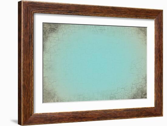 Turquoise Cracked Background-krasstin-Framed Art Print