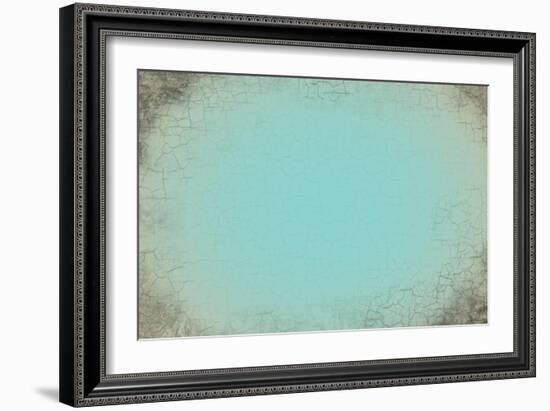 Turquoise Cracked Background-krasstin-Framed Art Print