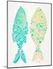 Turquoise Cream Indonesian Fish-Cat Coquillette-Mounted Giclee Print