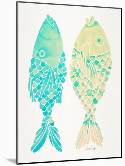 Turquoise Cream Indonesian Fish-Cat Coquillette-Mounted Giclee Print