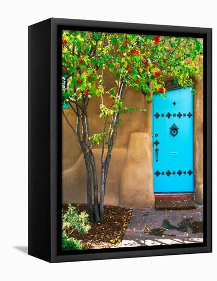Turquoise Door, Santa Fe, New Mexico-Tom Haseltine-Framed Premier Image Canvas
