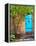 Turquoise Door, Santa Fe, New Mexico-Tom Haseltine-Framed Premier Image Canvas