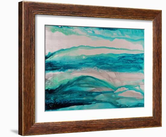 Turquoise Falling-Rikki Drotar-Framed Giclee Print