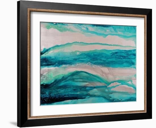 Turquoise Falling-Rikki Drotar-Framed Giclee Print