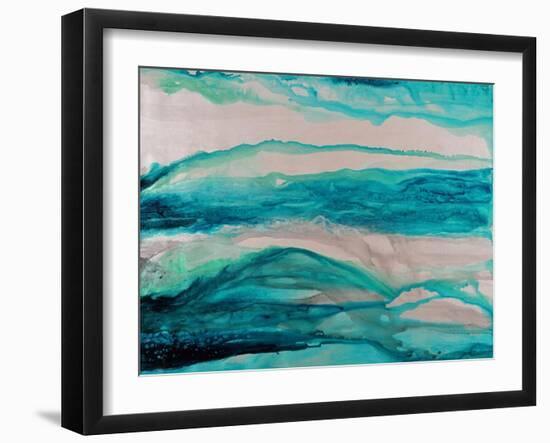 Turquoise Falling-Rikki Drotar-Framed Giclee Print