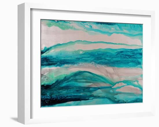 Turquoise Falling-Rikki Drotar-Framed Giclee Print