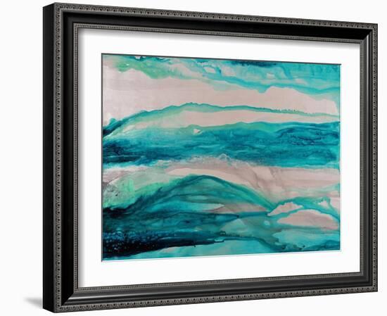 Turquoise Falling-Rikki Drotar-Framed Giclee Print