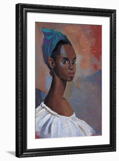 Turquoise Headscarf-Boscoe Holder-Framed Premium Giclee Print