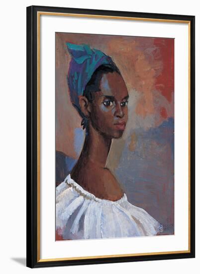 Turquoise Headscarf-Boscoe Holder-Framed Premium Giclee Print