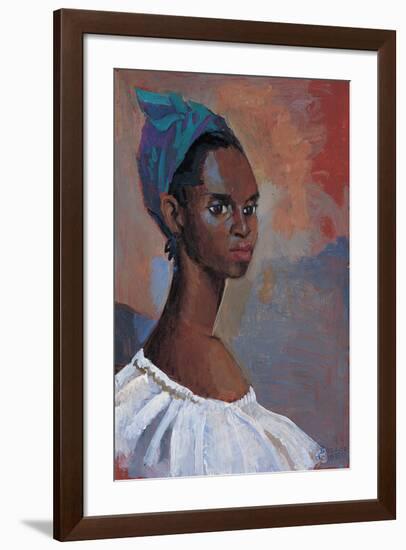 Turquoise Headscarf-Boscoe Holder-Framed Premium Giclee Print