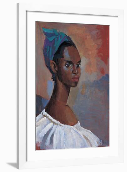 Turquoise Headscarf-Boscoe Holder-Framed Premium Giclee Print