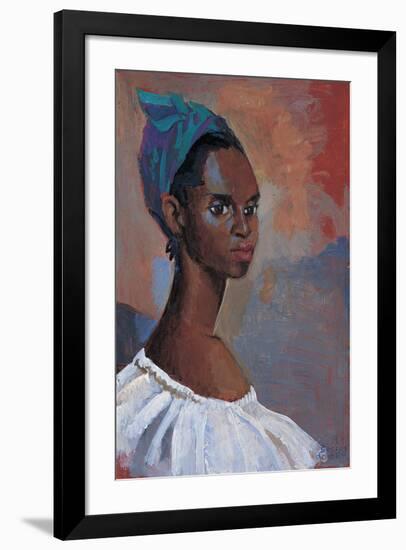 Turquoise Headscarf-Boscoe Holder-Framed Premium Giclee Print