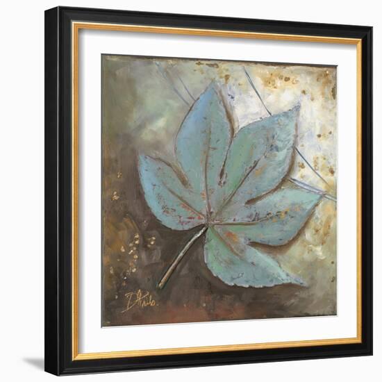 Turquoise Leaf II-Patricia Pinto-Framed Premium Giclee Print