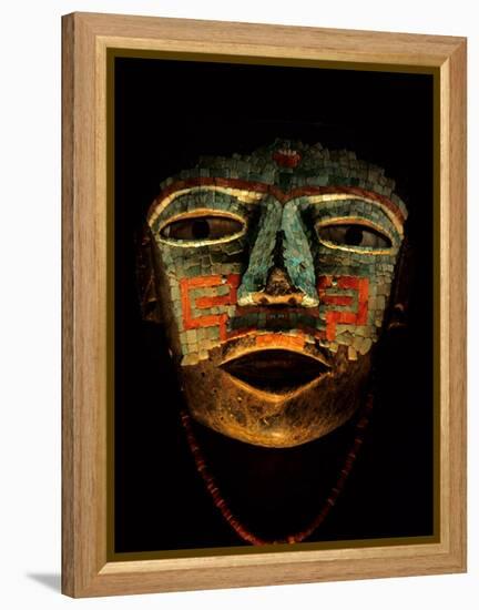 Turquoise, Mosaic, Mask, Teotihuacan, Mexico-Kenneth Garrett-Framed Premier Image Canvas