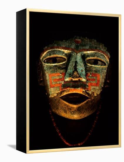 Turquoise, Mosaic, Mask, Teotihuacan, Mexico-Kenneth Garrett-Framed Premier Image Canvas