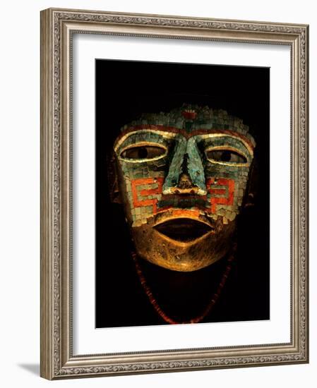 Turquoise, Mosaic, Mask, Teotihuacan, Mexico-Kenneth Garrett-Framed Photographic Print