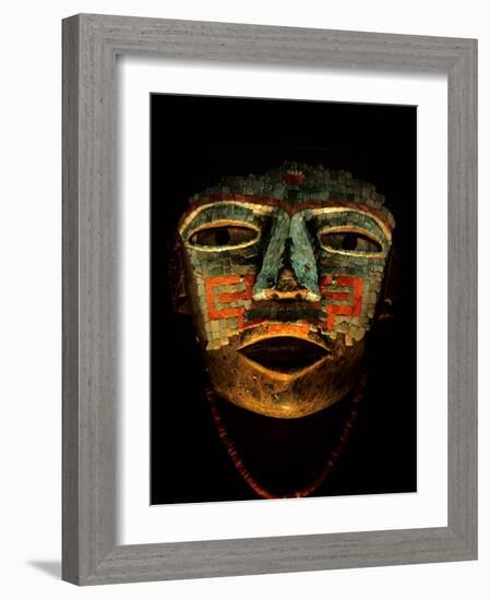 Turquoise, Mosaic, Mask, Teotihuacan, Mexico-Kenneth Garrett-Framed Photographic Print