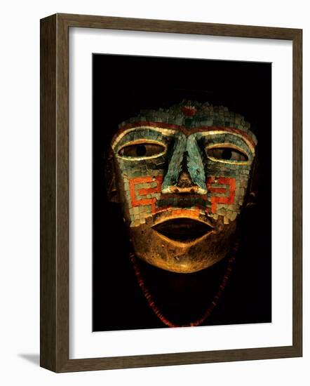 Turquoise, Mosaic, Mask, Teotihuacan, Mexico-Kenneth Garrett-Framed Photographic Print