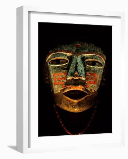 Turquoise, Mosaic, Mask, Teotihuacan, Mexico-Kenneth Garrett-Framed Photographic Print