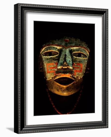 Turquoise, Mosaic, Mask, Teotihuacan, Mexico-Kenneth Garrett-Framed Photographic Print