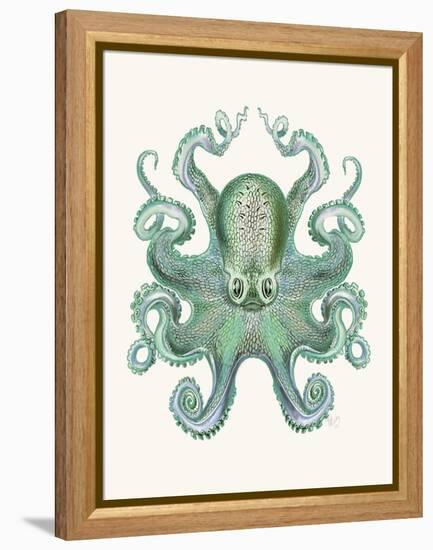 Turquoise Octopus and Squid a-Fab Funky-Framed Stretched Canvas