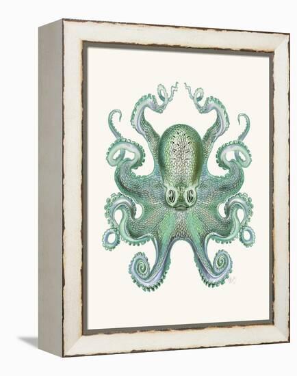 Turquoise Octopus and Squid a-Fab Funky-Framed Stretched Canvas