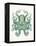 Turquoise Octopus and Squid a-Fab Funky-Framed Stretched Canvas