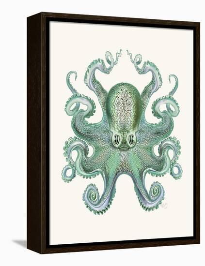 Turquoise Octopus and Squid a-Fab Funky-Framed Stretched Canvas