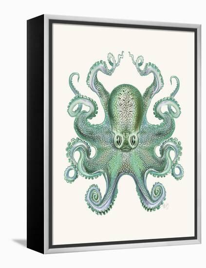 Turquoise Octopus and Squid a-Fab Funky-Framed Stretched Canvas