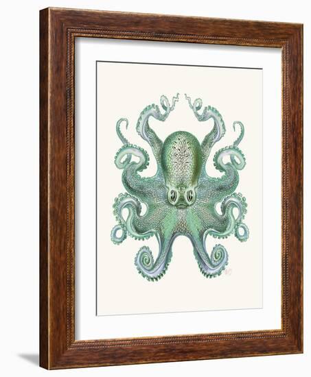 Turquoise Octopus and Squid a-Fab Funky-Framed Art Print