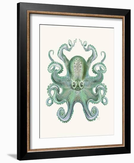 Turquoise Octopus and Squid a-Fab Funky-Framed Art Print