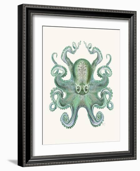 Turquoise Octopus and Squid a-Fab Funky-Framed Art Print