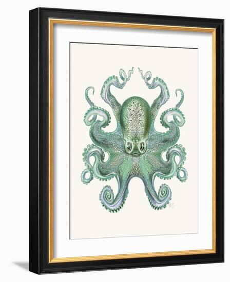 Turquoise Octopus and Squid a-Fab Funky-Framed Art Print