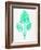 Turquoise Palm Leaf Trifecta-Cat Coquillette-Framed Giclee Print