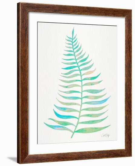 Turquoise Palm Leaf-Cat Coquillette-Framed Giclee Print