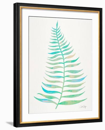 Turquoise Palm Leaf-Cat Coquillette-Framed Giclee Print