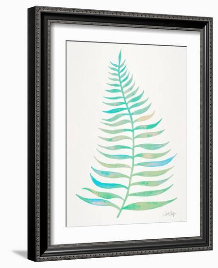 Turquoise Palm Leaf-Cat Coquillette-Framed Giclee Print