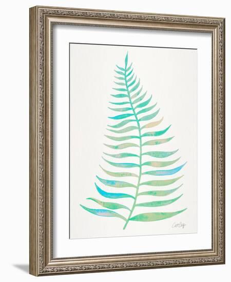 Turquoise Palm Leaf-Cat Coquillette-Framed Giclee Print