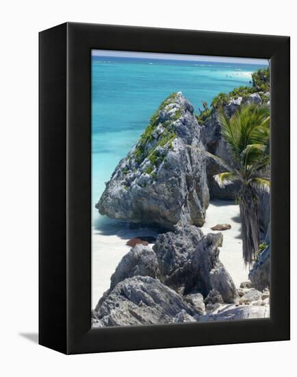 Turquoise Sea and Beach in Tulum, Riviera Maya, Quintana Roo, Mexico-Demetrio Carrasco-Framed Premier Image Canvas