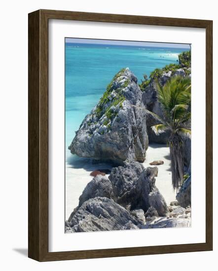 Turquoise Sea and Beach in Tulum, Riviera Maya, Quintana Roo, Mexico-Demetrio Carrasco-Framed Photographic Print