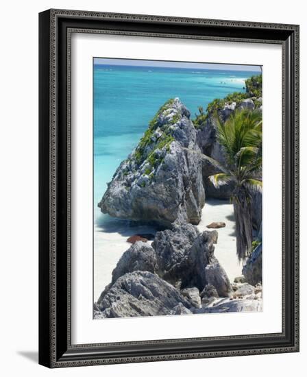 Turquoise Sea and Beach in Tulum, Riviera Maya, Quintana Roo, Mexico-Demetrio Carrasco-Framed Photographic Print