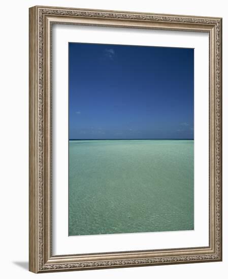 Turquoise Sea and Blue Sky, Seascape in the Maldives, Indian Ocean-Fraser Hall-Framed Photographic Print