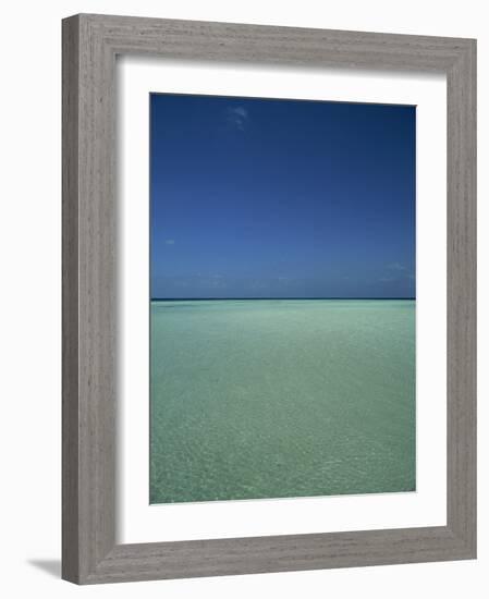 Turquoise Sea and Blue Sky, Seascape in the Maldives, Indian Ocean-Fraser Hall-Framed Photographic Print