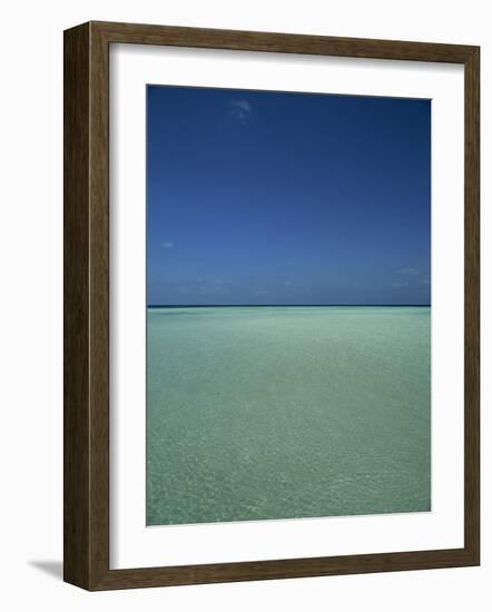 Turquoise Sea and Blue Sky, Seascape in the Maldives, Indian Ocean-Fraser Hall-Framed Photographic Print