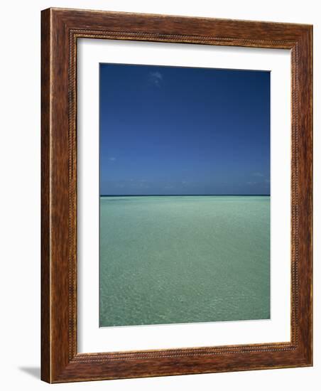 Turquoise Sea and Blue Sky, Seascape in the Maldives, Indian Ocean-Fraser Hall-Framed Photographic Print