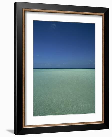 Turquoise Sea and Blue Sky, Seascape in the Maldives, Indian Ocean-Fraser Hall-Framed Photographic Print