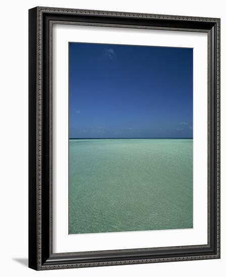 Turquoise Sea and Blue Sky, Seascape in the Maldives, Indian Ocean-Fraser Hall-Framed Photographic Print